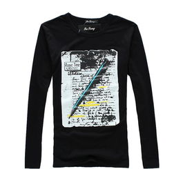 純棉男式t恤 新款男裝長袖t恤 印花男款圓領(lǐng)t恤批發(fā)價(jià)格 廠家 圖片